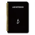 Black Spiral Lab Notebook with Microscope Icon (Science Journal)