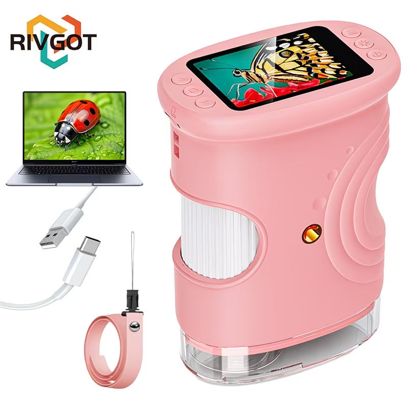 Rivgot USB Handheld Digital Microscope (1080P HD, 1000×) | The Visual Scientist Lab Series