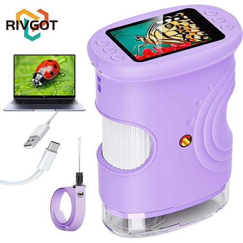 Rivgot USB Handheld Digital Microscope (1080P HD, 1000×) | The Visual Scientist Lab Series