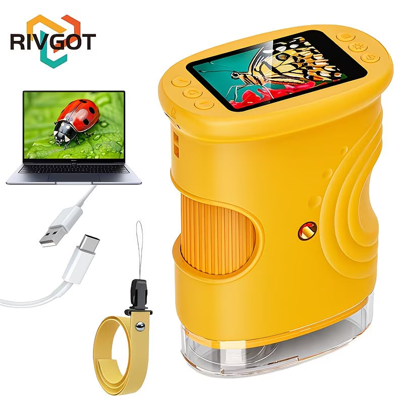 Rivgot USB Handheld Digital Microscope (1080P HD, 1000×) | The Visual Scientist Lab Series