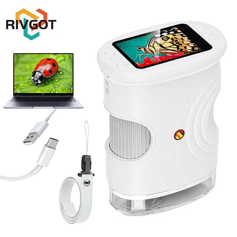 Rivgot USB Handheld Digital Microscope (1080P HD, 1000×) | The Visual Scientist Lab Series