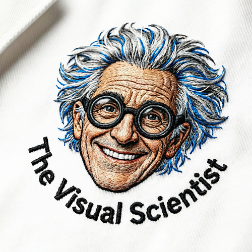 Science Crest T-Shirt – Embroidered Logo | The Visual Scientist