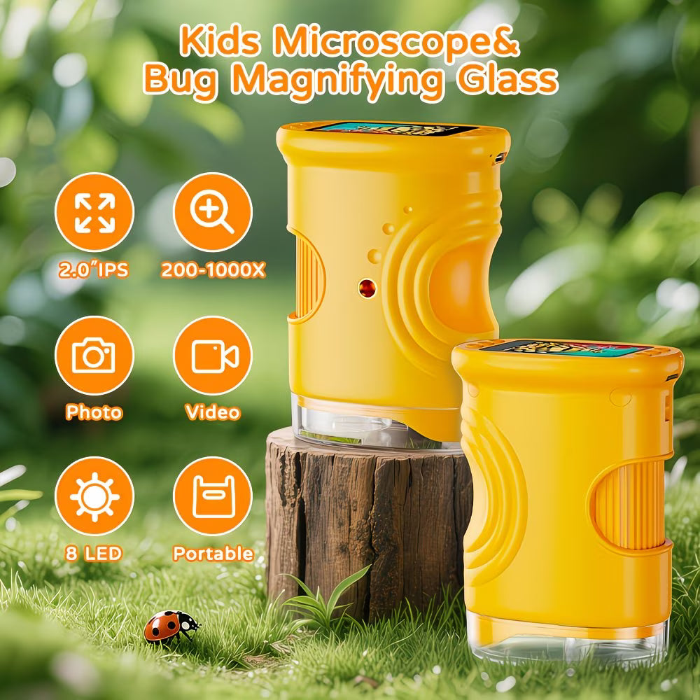 Rivgot USB Handheld Digital Microscope (1080P HD, 1000×) | The Visual Scientist Lab Series